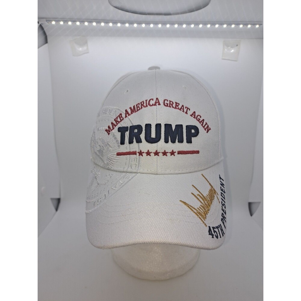 Trump Hat Kipa Baseball Cap Men's One Size White 45th President 58th